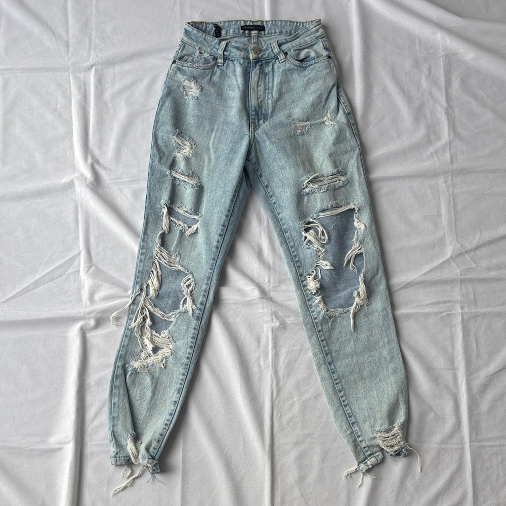 Bluenotes High Rise Distressed Jeans - Light Blue